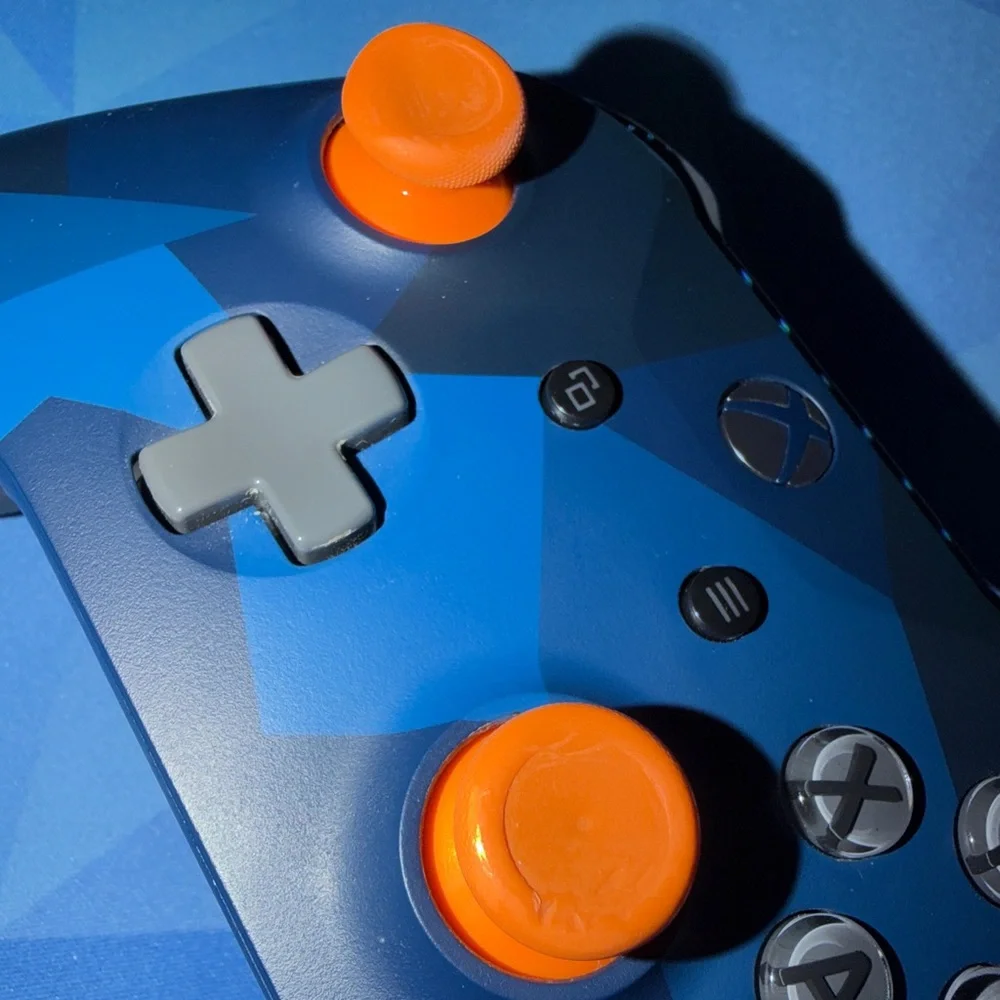 Microsoft Xbox Wireless Custom Controller Blue/Orange Pattern with Rubber Grips